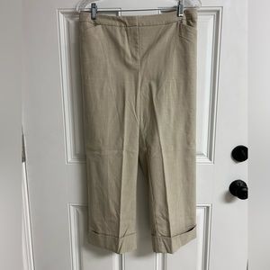 Chicos Wheat Cuffed Crop Dress Pant NWOT Size 1